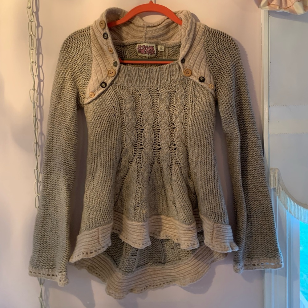 Anthropologie Flared Bottom Sweater